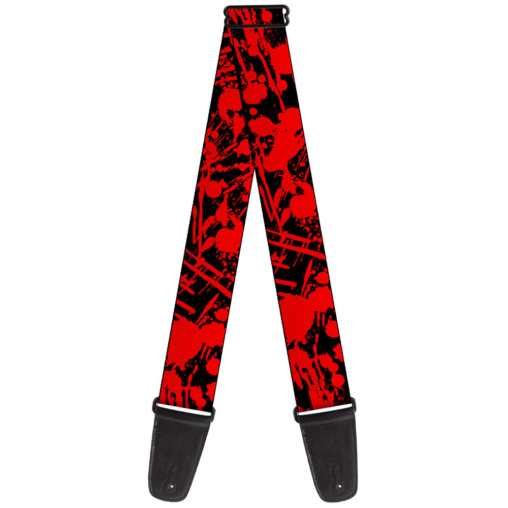 Guitar Strap - Splatter Black Red Guitar Straps Buckle-Down   