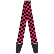 Guitar Strap - Checker Black Honeysuckle Red Guitar Straps Buckle-Down   