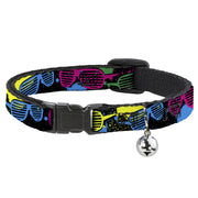 Cat Collar Breakaway - Eighties Shades Splatter Black Neon Breakaway Cat Collars Buckle-Down   