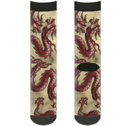 Sock Pair - Polyester - Dragons Tan - CREW Socks Buckle-Down   