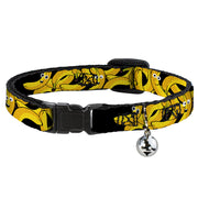 Cat Collar Breakaway - Bananas Stacked Cartoon Black Yellows Breakaway Cat Collars Buckle-Down   
