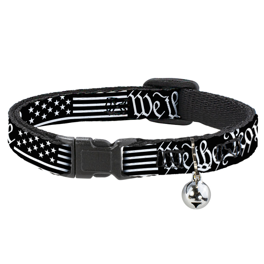 Cat Collar Breakaway - Americana Flag WE THE PEOPLE Black White Breakaway Cat Collars Buckle-Down   
