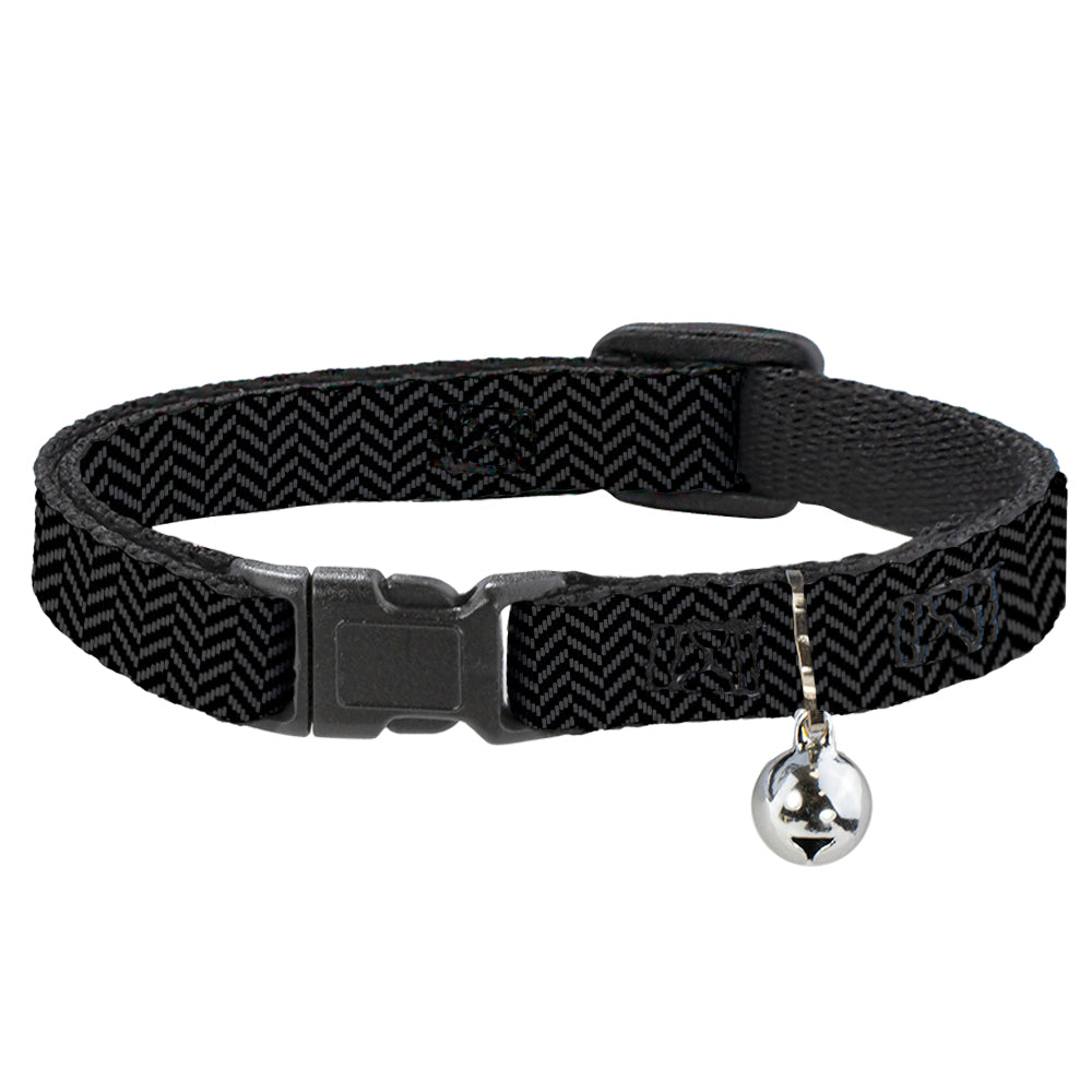 Cat Collar Breakaway - Herringbone Jagged Black Gray Breakaway Cat Collars Buckle-Down   