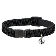 Cat Collar Breakaway - Herringbone Jagged Black Gray Breakaway Cat Collars Buckle-Down   