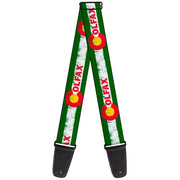 Guitar Strap - COLFAX Green Stripe Weathered Guitar Straps Buckle-Down   