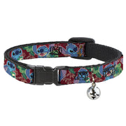 Cat Collar Breakaway - Stitch 6-Expressions Tropical Flora Burgundy Reds Greens Breakaway Cat Collars Disney   