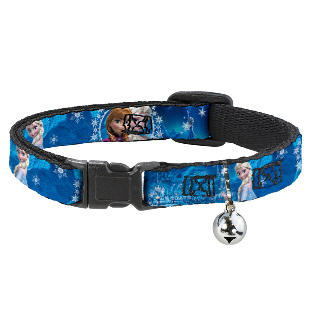 Cat Collar Breakaway - Anna & Elsa Poses Castle & Mountains Blues Breakaway Cat Collars Disney   
