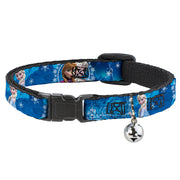 Cat Collar Breakaway - Anna & Elsa Poses Castle & Mountains Blues Breakaway Cat Collars Disney   