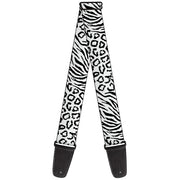 Guitar Strap - Cheebra White Black Guitar Straps Buckle-Down   