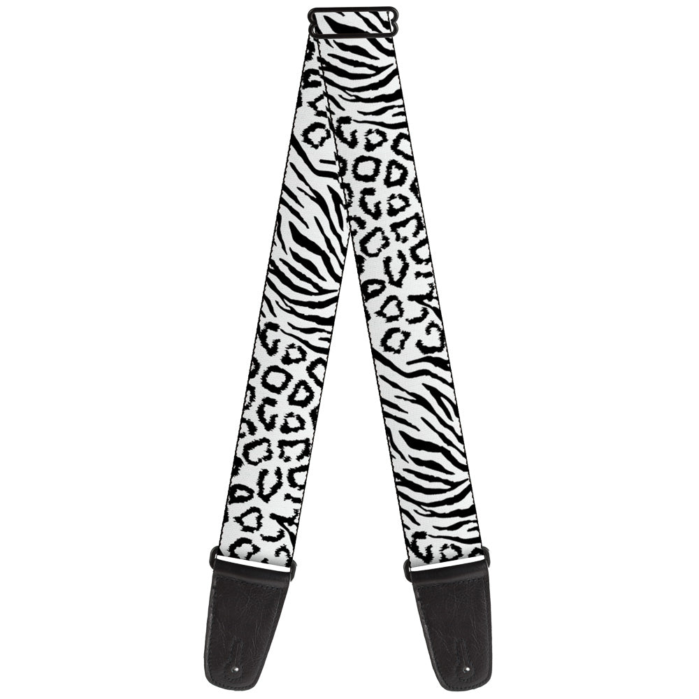 Guitar Strap - Cheebra White Black Guitar Straps Buckle-Down   