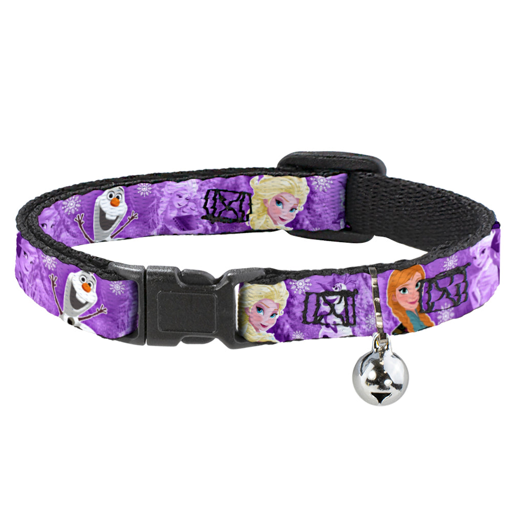 Cat Collar Breakaway - Frozen Anna Elsa Olaf Poses Scenes Purples Breakaway Cat Collars Disney   