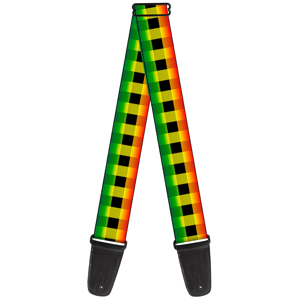 Guitar Strap - Buffalo Plaid Rasta Guitar Straps Buckle-Down   