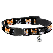 Cat Collar Breakaway - Corgi 3-Faces Black Breakaway Cat Collars Buckle-Down   