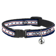 Cat Collar Breakaway - Americana Stars & Stripes 6 Blue White Red Breakaway Cat Collars Buckle-Down   