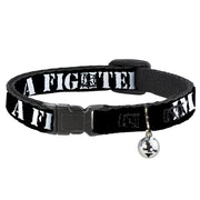 Cat Collar Breakaway - I'M A FIGHTER Black White Breakaway Cat Collars Buckle-Down   