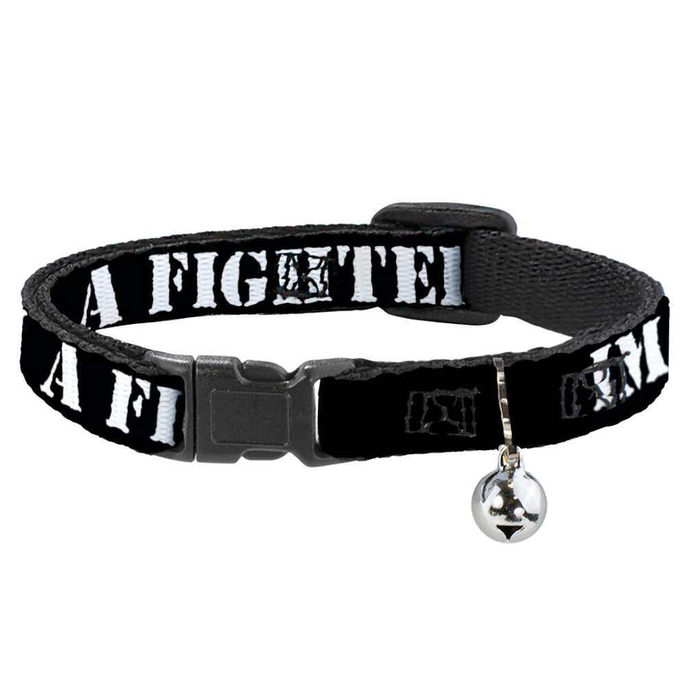 Cat Collar Breakaway - I'M A FIGHTER Black White Breakaway Cat Collars Buckle-Down   