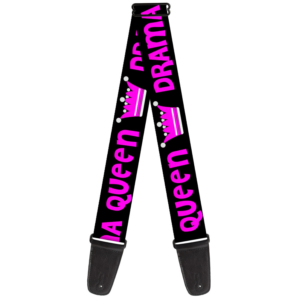 Guitar Strap - DRAMA QUEEN Black Fuchsia Guitar Straps Buckle-Down   