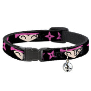 Cat Collar Breakaway - Ninja Star Black Pink Breakaway Cat Collars Buckle-Down   