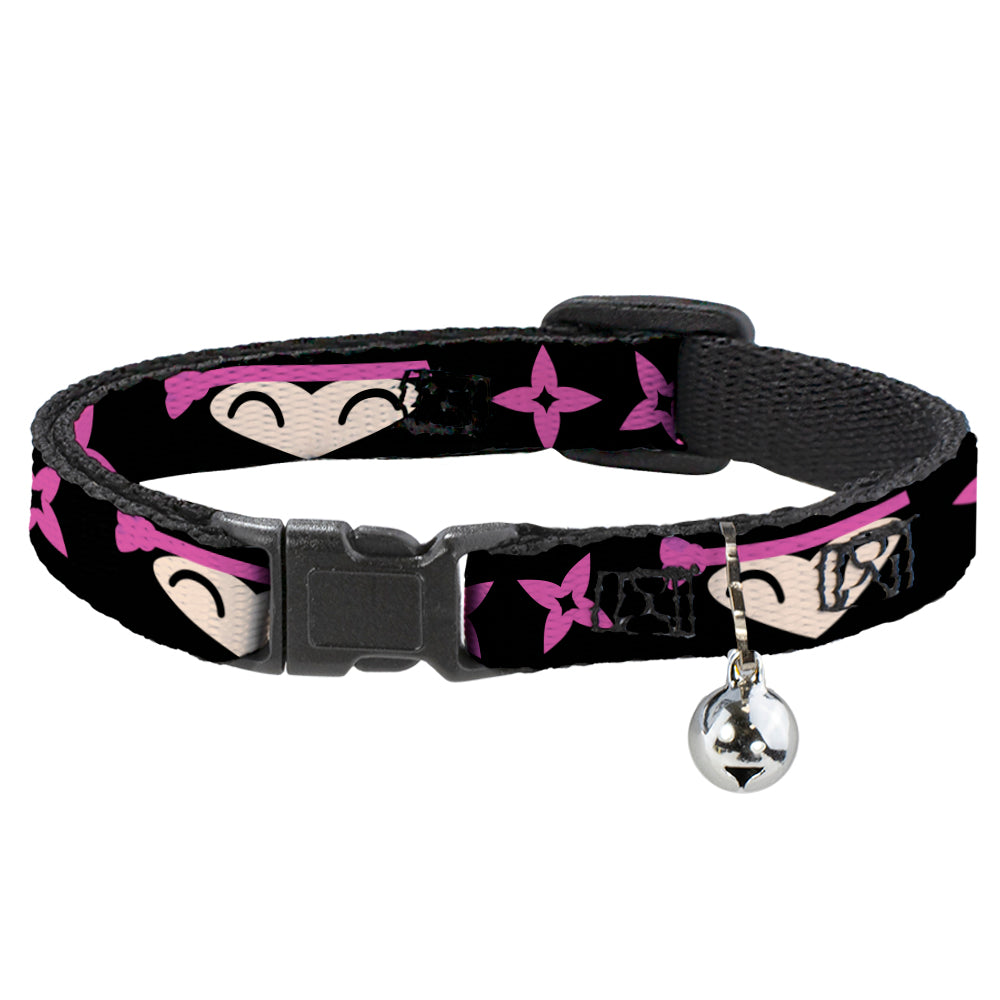 Cat Collar Breakaway - Ninja Star Black Pink Breakaway Cat Collars Buckle-Down   