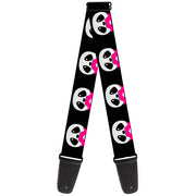 Guitar Strap - Panda Face w Pink Mustache Guitar Straps Buckle-Down   
