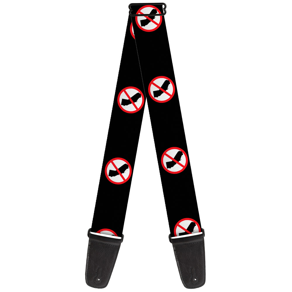 Guitar Strap - Anti-California Logo Black Red White Guitar Straps Buckle-Down   