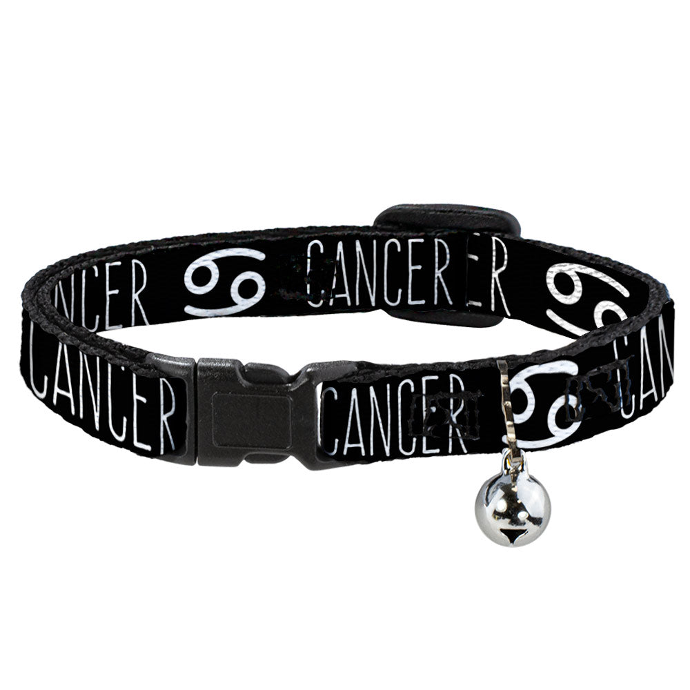 Cat Collar Breakaway - Zodiac CANCER Symbol Black White Breakaway Cat Collars Buckle-Down   