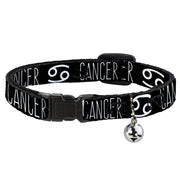 Cat Collar Breakaway - Zodiac CANCER Symbol Black White Breakaway Cat Collars Buckle-Down   