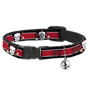 Cat Collar Breakaway with Bell - Casey Jones Baseball & Hockey Stick CLOSE-UP Stripe Black White Red Breakaway Cat Collars Teenage Mutant Ninja Turtles