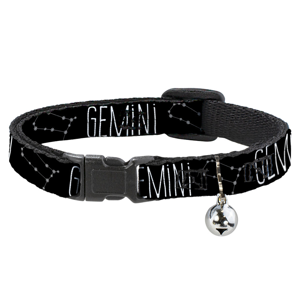 Cat Collar Breakaway - Zodiac GEMINI Constellation Black White Breakaway Cat Collars Buckle-Down   
