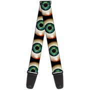 Guitar Strap - Vivid Blue Eyeball Black Guitar Straps Buckle-Down   