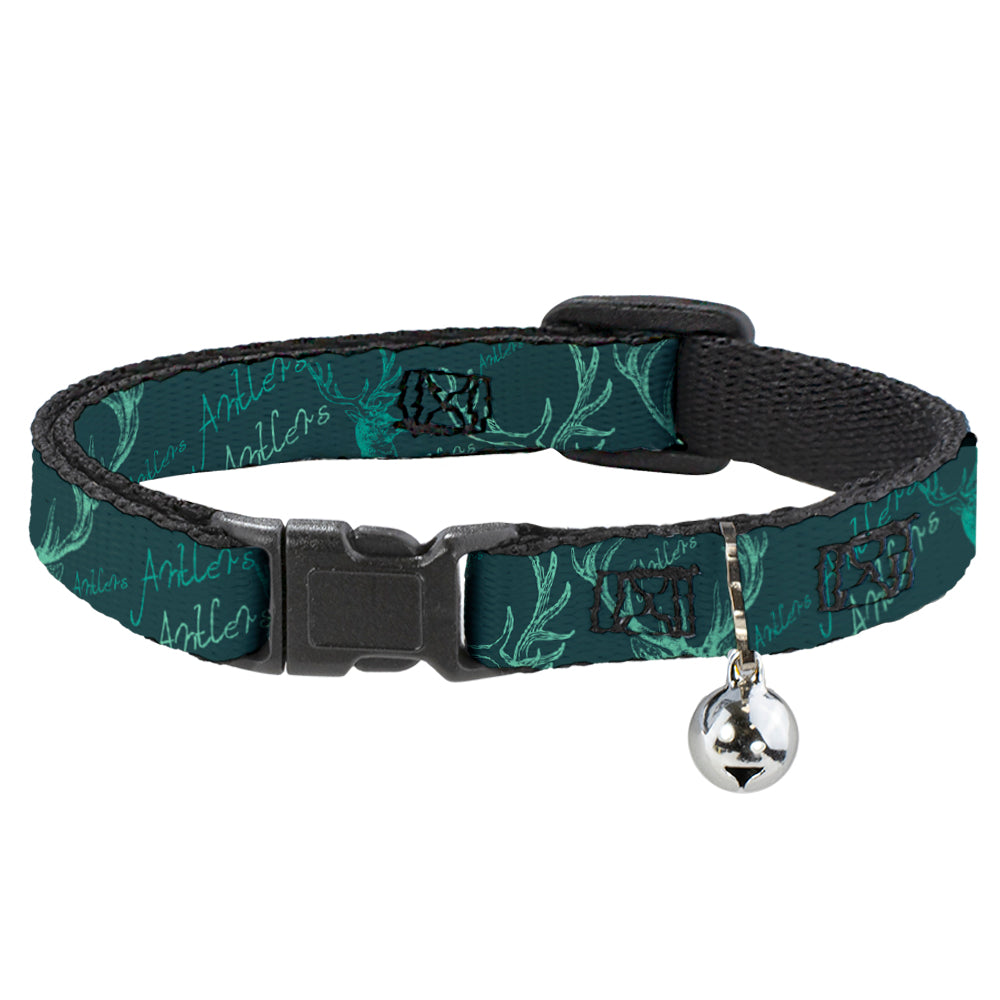 Cat Collar Breakaway - Antlers Turquoise Breakaway Cat Collars Buckle-Down   