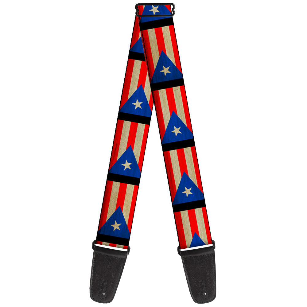 Guitar Strap - Puerto Rico Flag Weathered Guitar Straps Buckle-Down   