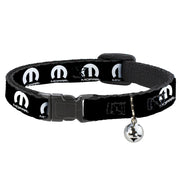 Cat Collar Breakaway with Bell - MOPAR Logo Repeat Black White - NARROW Fits 8.5-12" Breakaway Cat Collars Mopar   