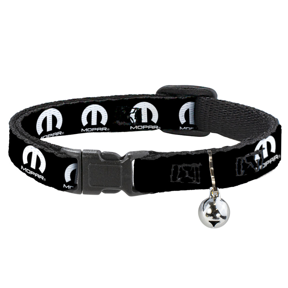 Cat Collar Breakaway with Bell - MOPAR Logo Repeat Black White - NARROW Fits 8.5-12" Breakaway Cat Collars Mopar   