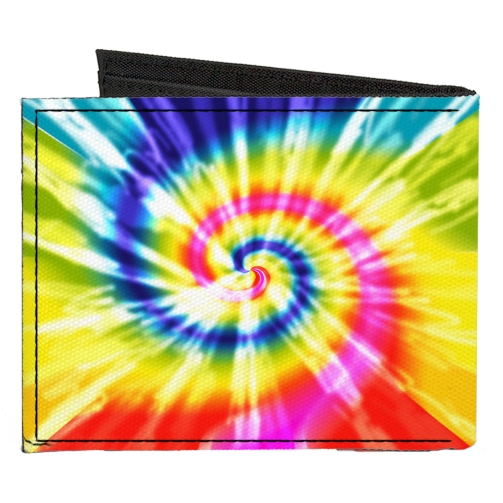 Canvas Bi-Fold Wallet - Tie Dye Swirl Multi Color White Canvas Bi-Fold Wallets Buckle-Down   