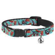 Cat Collar Breakaway - Sheriff's Gear Vertical Stripe Turquoise Browns Breakaway Cat Collars Buckle-Down   