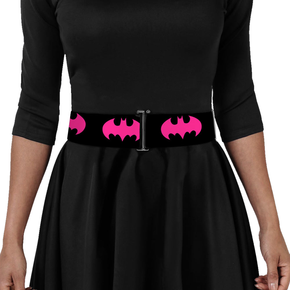 Cinch Waist Belt - Batman Signal Black Fuchsia Womens Cinch Waist Belts DC Comics   