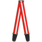 Guitar Strap - Stripes Red White Red Guitar Straps Buckle-Down   