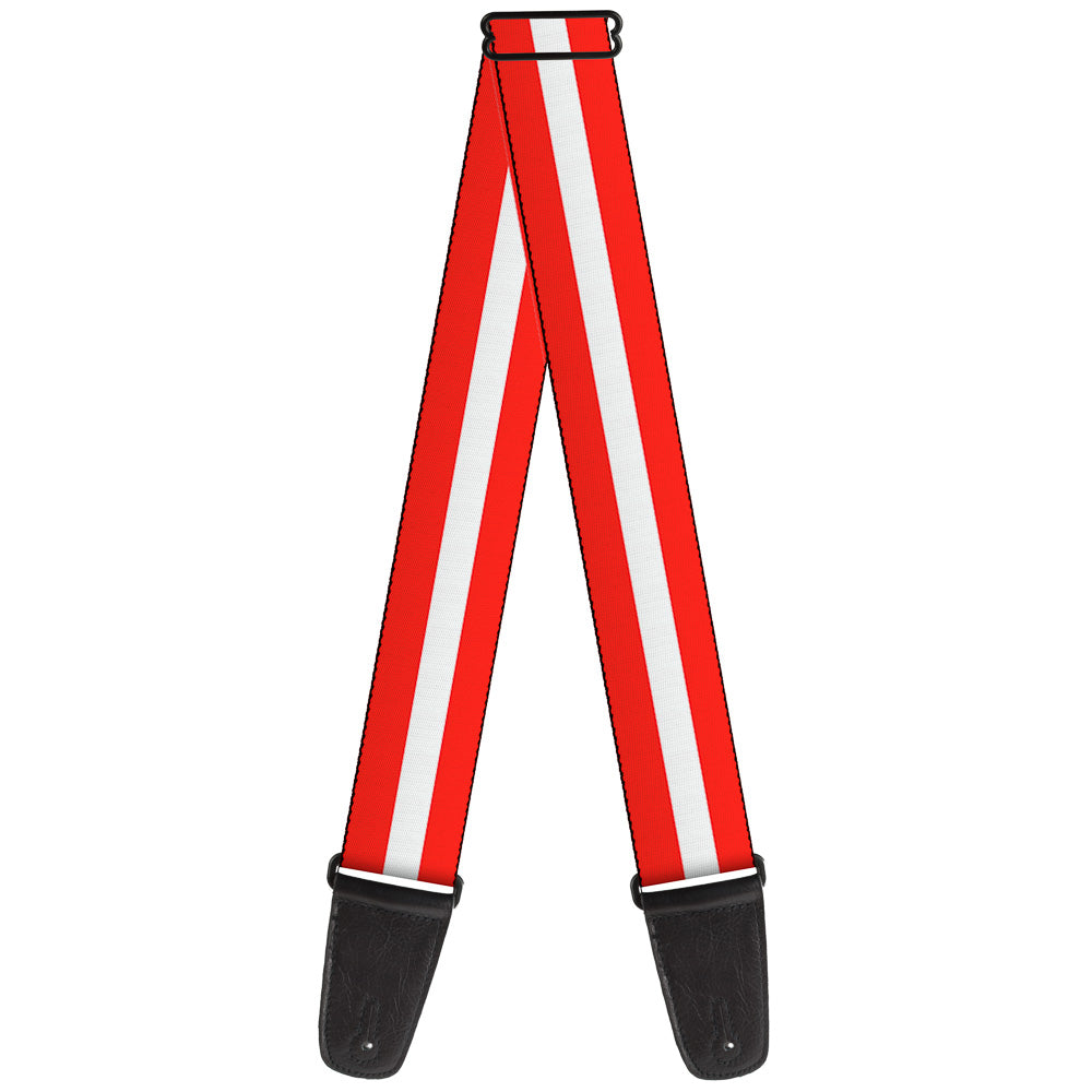 Guitar Strap - Stripes Red White Red Guitar Straps Buckle-Down   