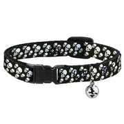 Cat Collar Breakaway - Tilted Skulls Black White Breakaway Cat Collars Buckle-Down   