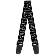 Guitar Strap - Multi Skull Black Gray Guitar Straps Buckle-Down   