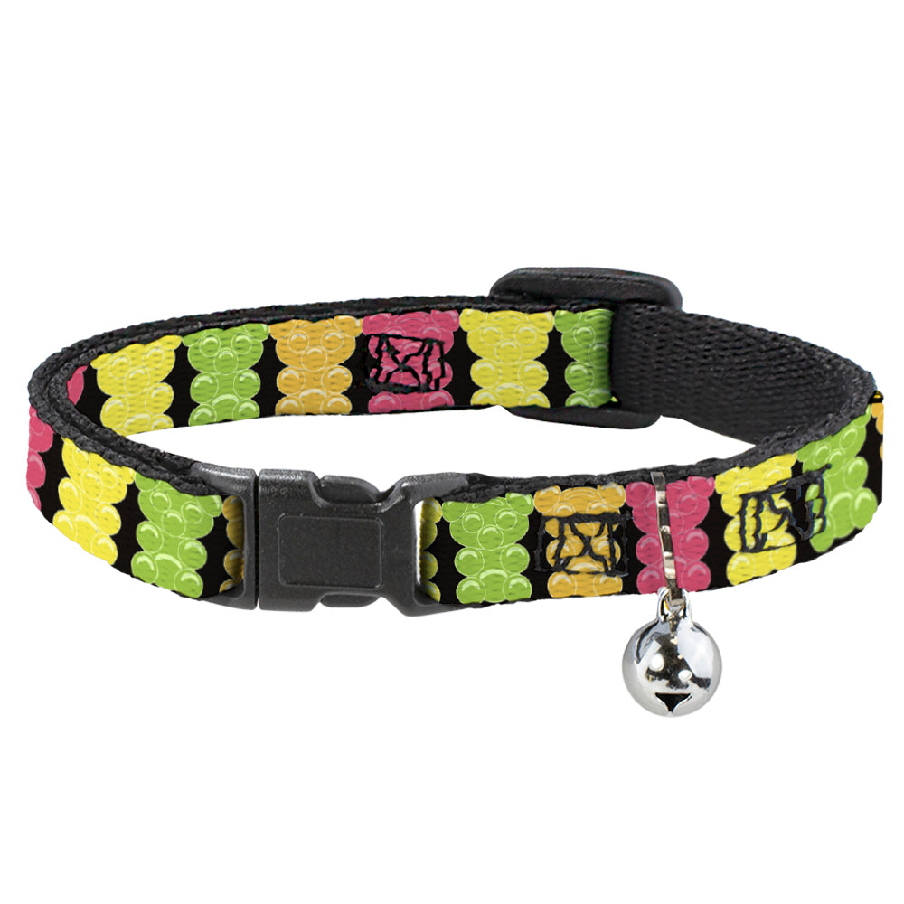 Cat Collar Breakaway - Gummy Bears Cartoon Black Red Yellow Green Breakaway Cat Collars Buckle-Down   