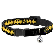 Cat Collar Breakaway - Bat Signal-3 Black Yellow Black Breakaway Cat Collars DC Comics   