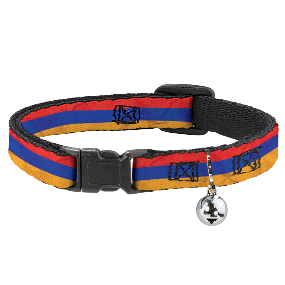 Cat Collar Breakaway - Armenia Flag Distressed Breakaway Cat Collars Buckle-Down   