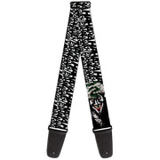 Guitar Strap - Joker The Killing Joke Holding Head Pose HAHAHA Repeat White Black Guitar Straps DC Comics   