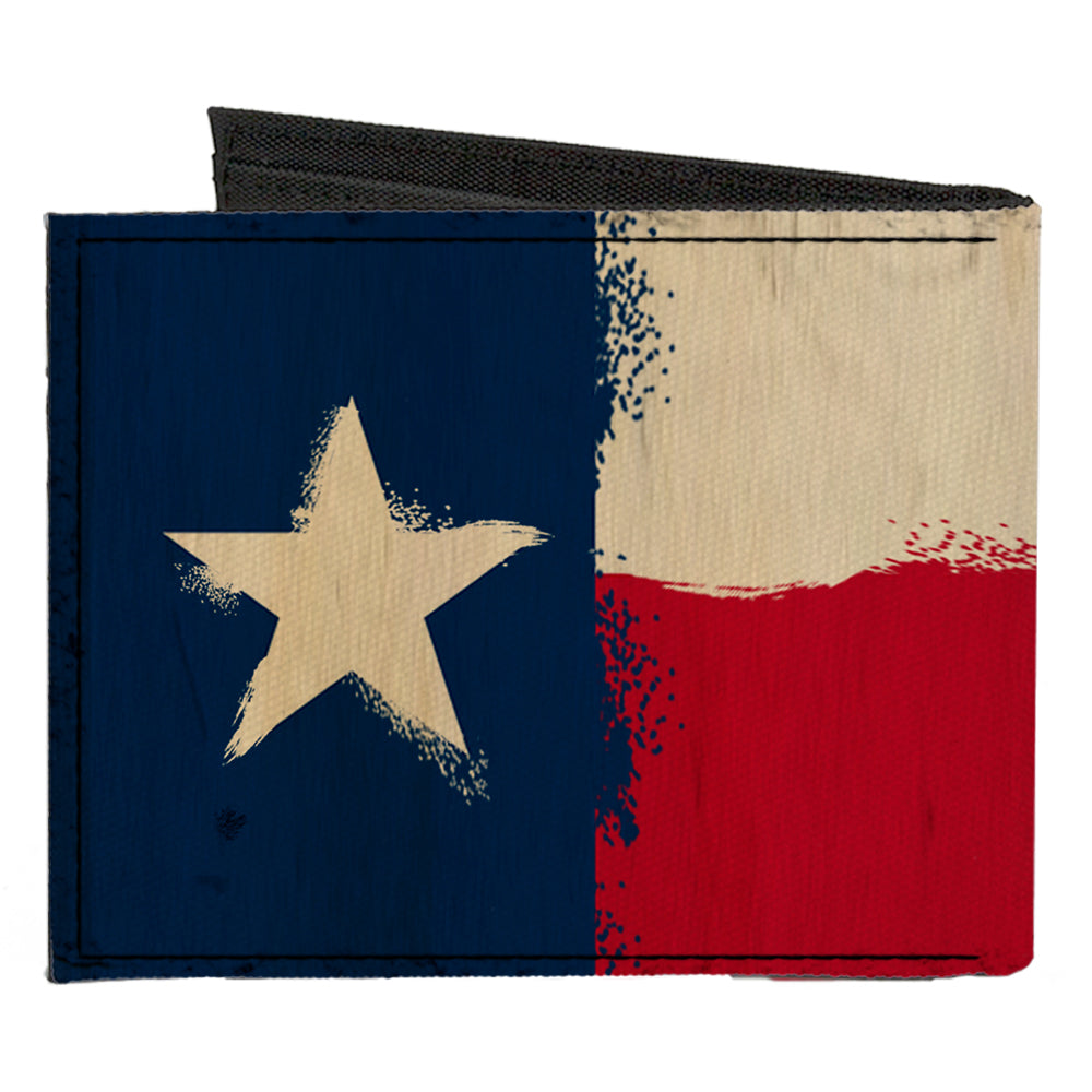 Canvas Bi-Fold Wallet - Texas Flag Distressed Painting Canvas Bi-Fold Wallets Buckle-Down   
