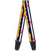Guitar Strap - Colorado Flag Mountain Silhouette Yellow Guitar Straps Buckle-Down   