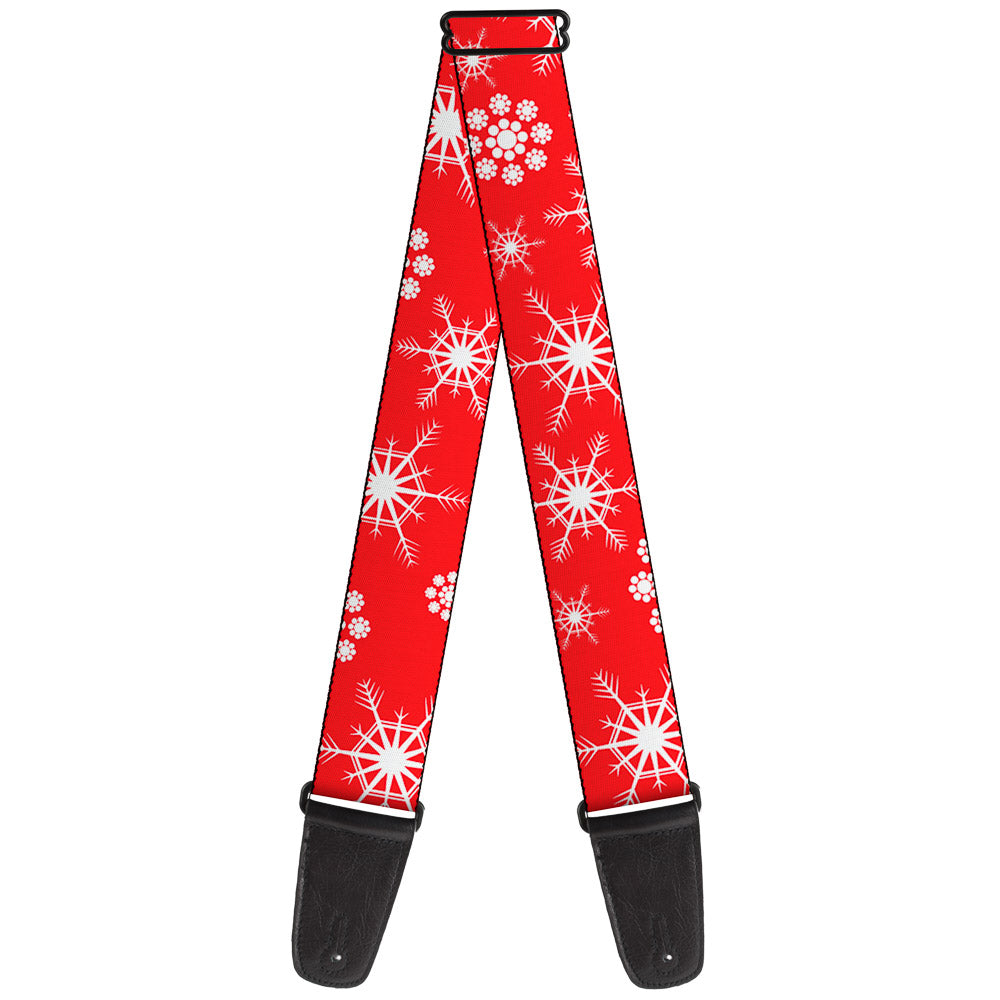 Guitar Strap - Snowflakes Red White – Buckle-Down