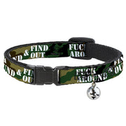 Cat Collar Breakaway - FAFO FUCK AROUND & FIND OUT Stencil Camo White Breakaway Cat Collars Buckle-Down   