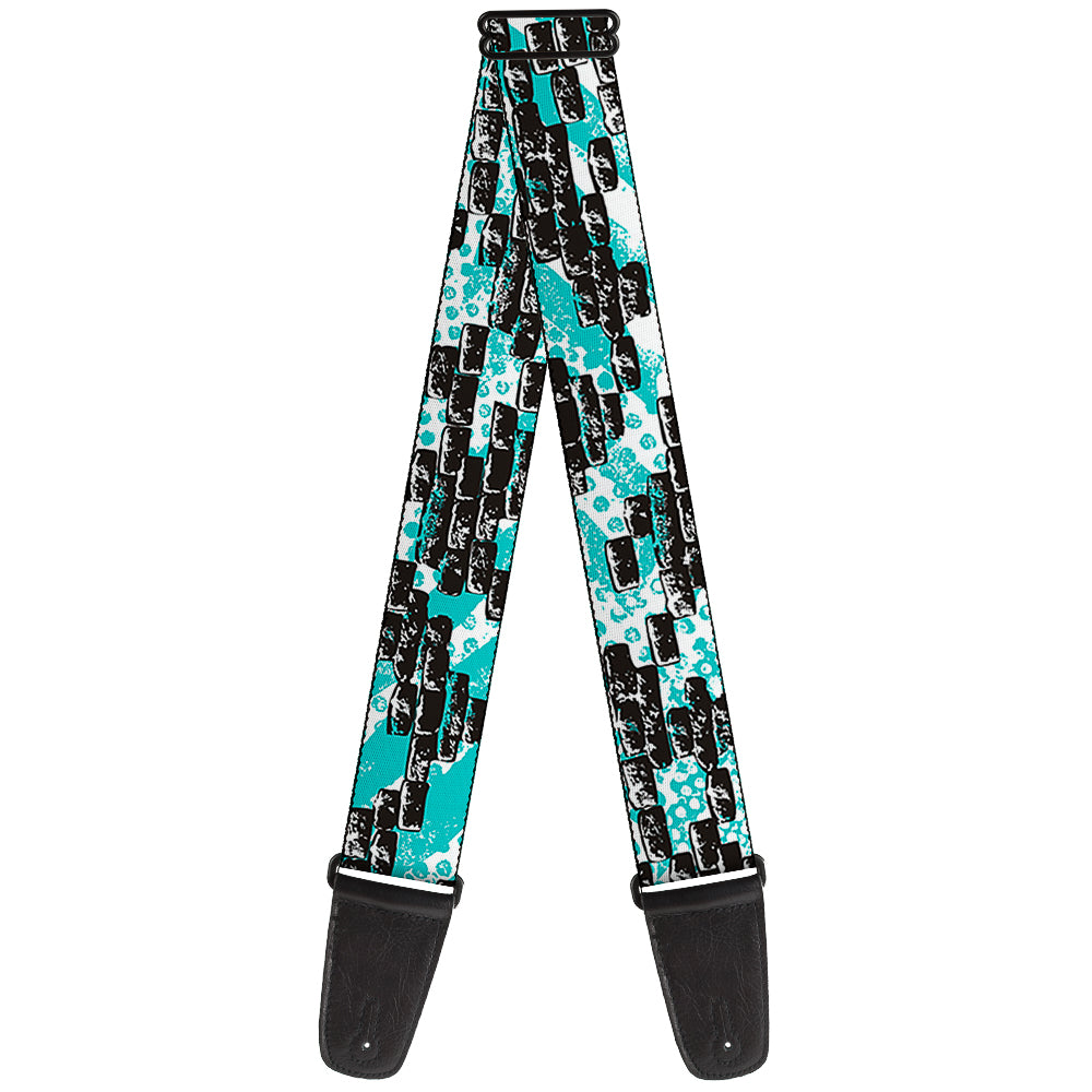 Guitar Strap - Grunge Bricks Green Guitar Straps Buckle-Down   